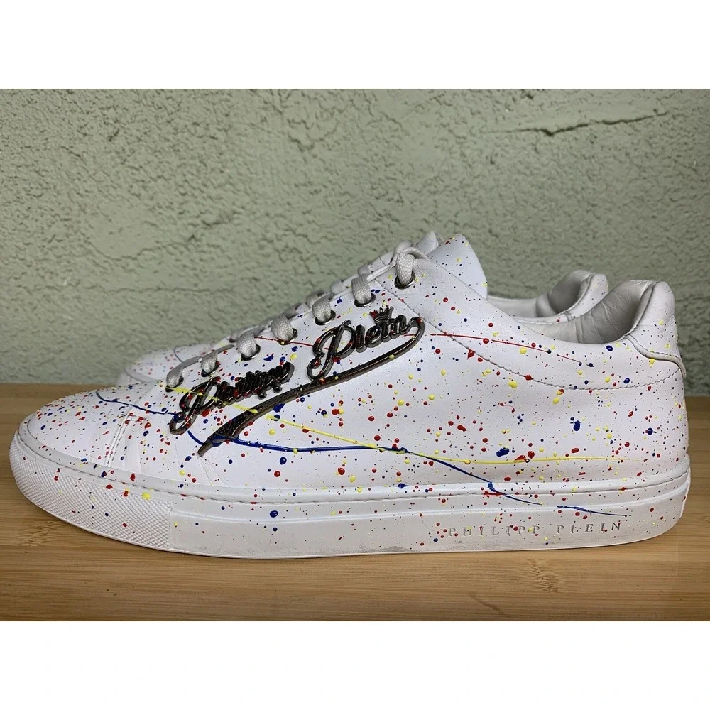 RARE 🚀 Philipp Plein Splatter Paint Sneakers Fashion‎ Sneakers